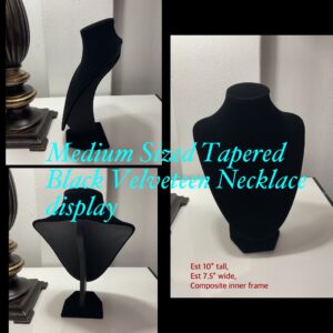 10" Medium Sized Tapered Black Velveteen Necklace Display