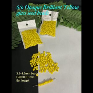 6/0 Opaque Brilliant Yellow Glass seed beads (est 1 oz) 20% off!