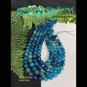 10mm Dodger Blue Natural faceted Agate beads (est 37pcs) 20% off!