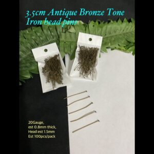 3.5cm Antique Bronze Tone Iron headpins (est 100pcs)
