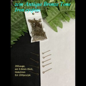 2cm Antique Bronze Tone Iron Eyepins (est 200pcs)
