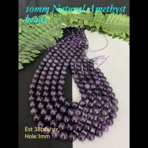 10mm Natural Amethyst beads (est 38pcs) 10% off!