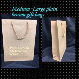 32cm Medium large plain brown gift bags 25% off!