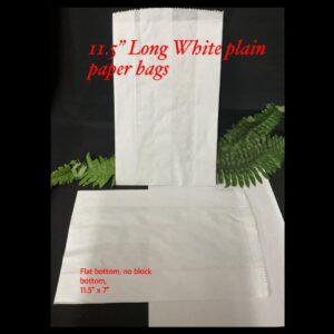10.5" Plain white thin paper bags (est 50pcs) 20% OFF !
