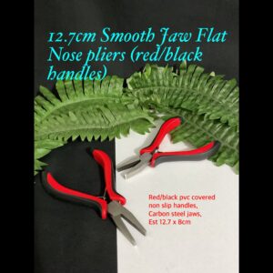 12.7cm Smooth Flat Nose pliers (red/black handle)