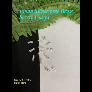 10mm Silver tone Brass Screw Clasps (5pcs)