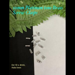 10mm Platinum tone Brass Screw Clasps (5pcs)