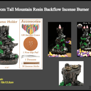 19cm Resin Mountain Backflow Incense Burner (2 holes)