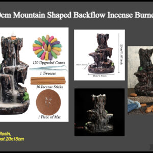 20cm Resin Mountain Shaped Backflow Incense Burner