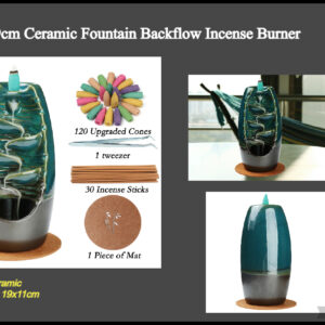 19cm Ceramic Fountain Backflow Incense Burner
