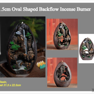 31.5cm Oval Shaped Resin Fountain/Mini House Backflow Incense Burner