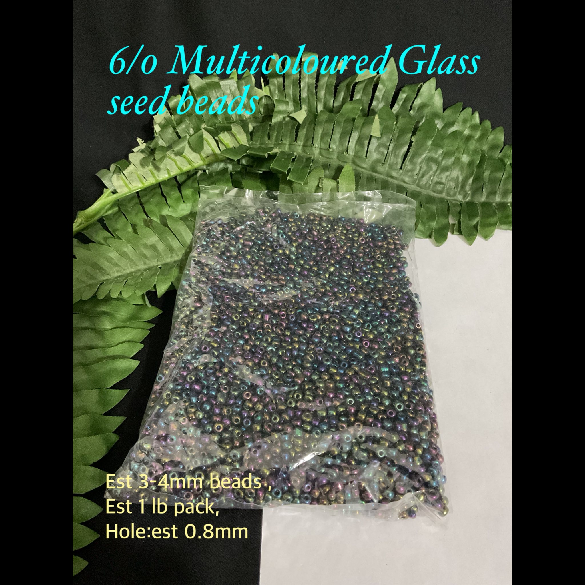 6/0 Multicoloured Glass seed beads (est 1 lb) 20% off!