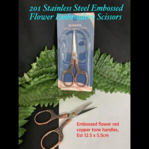 201 Stainless Steel Embossed Flower Embroidery Scissors 10% off!