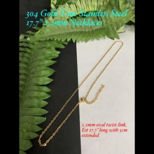 304 Gold tone Stainless Steel 17.7" 2.2mm Necklaces 20% off!