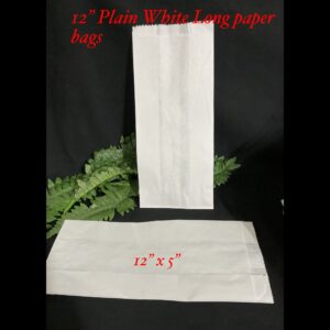 12" Plain white thin paper bags (est 50pcs) 20% OFF!