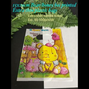 15x20cm Bear/Honey Bee Extra Thin Printed Plastic bags (est 95-100pcs) 20% off!