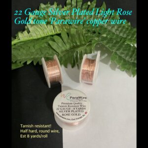 22 Gauge Silver Plated Light Rose Godl tone 'Parawire' copper wire (est 8yards) 10% OFF!