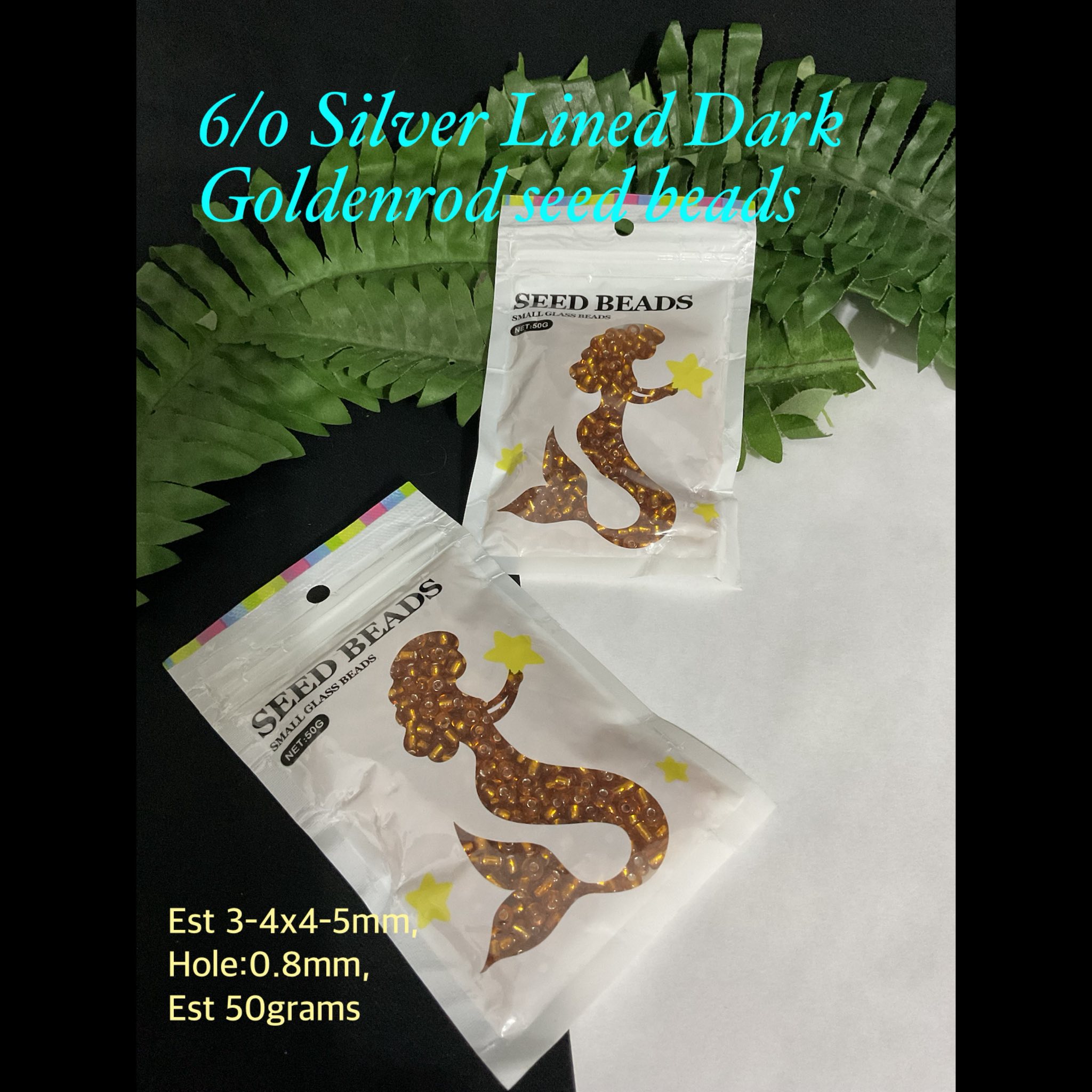 6/0 Silver Lined Dark Goldenrod Glass seed beads (est 50g) 20% off!