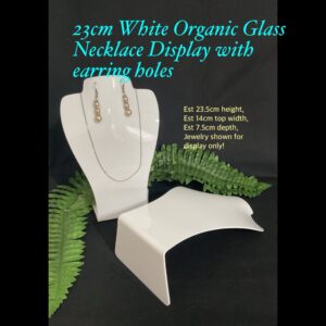 23cm White Acrylic Necklace Display (med)