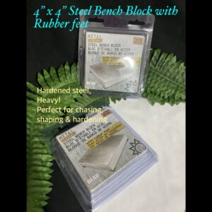 4"x 4" Steel Bench Block with rubber feet (anvil)