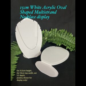 15cm White Acrylic Oval Shaped Multistrand Necklace Display (sml)