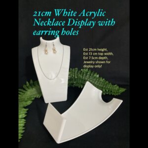 21cm White Acrylic Necklace Display (med)