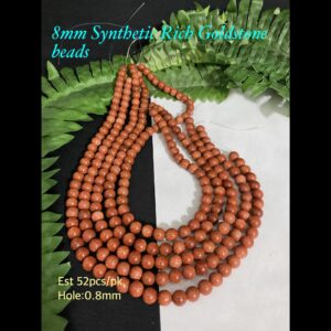 8mm Synthetic Rich Goldstone beads (est 52pcs) 10% off until 10th Sept2025!