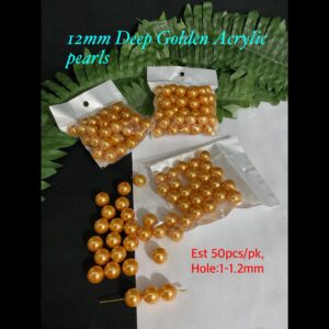 12mm Deep Golden Acrylic Pearls (est 50pcs)