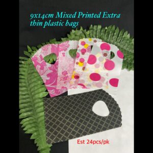 9x14cm Mixed printed Extra Thin Printed Plastic bags (est 24pcs) 20% OFF!