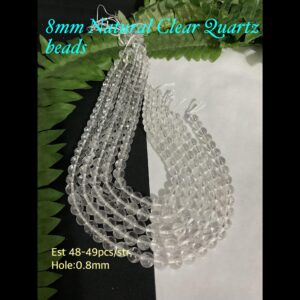 8mm Natural Clear Quartz beads (est 47pcs) 10% off !