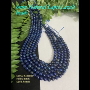 6mm Natural Lapis Lazuli beads (est 60-61pcs)