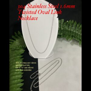 304 Stainless Steel 1.6mm Twisted Oval Link necklace (est 17.72") 20% off! Limited time!