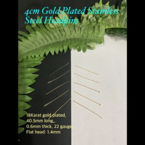 304 4cm Gold Plated Stainless Steel Headpins (est 10pcs)