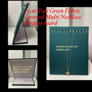 25cm Teal Green Fabric Covered Multi Necklace Display board