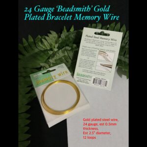 24 Gauge 'Beadsmith' Gold Plated Bracelet memory Wire (12 loops)