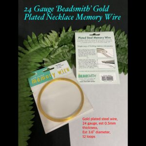 24 Gauge 'Beadsmith' Gold Plated Necklace memory Wire (12 loops)