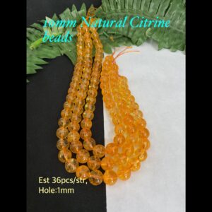 10mm Natural Citrine beads (est 36pcs)