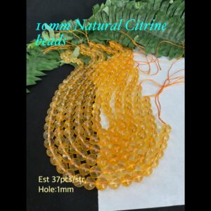 10mm Natural Citrine beads (est 37pcs)