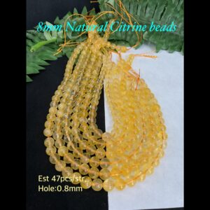 8mm Natural Citrine beads (est 46-47pcs) 10% off!