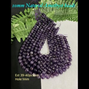 10mm Natural Amethyst beads (est 39-40pcs) 10% off!