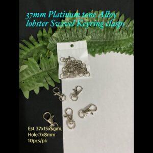 37mm Platinum tone Alloy Lobster Swivel Keyring clasps (10pcs) 10% off!