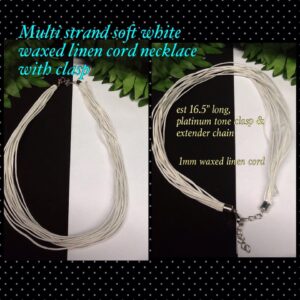 Soft white Multi strand Linen Wax cord necklace (est 16.5")