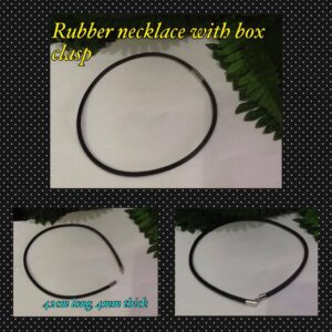 4mm Rubber Cord Necklace with brass box clasp (est 17"long)