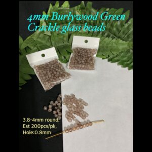 4mm Burlywood Crackle Glass beads (est 200pcs)