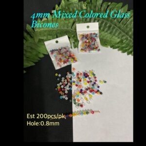 4mm Mixed Colored glass bicones (est 200pcs)