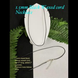 1.5mm Black Waxed Cord Necklace (est 17")