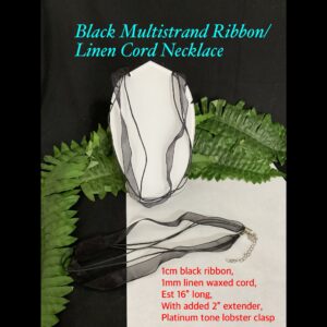 1cm Black Multistrand Ribbon/Linen Cord necklace (est 16")
