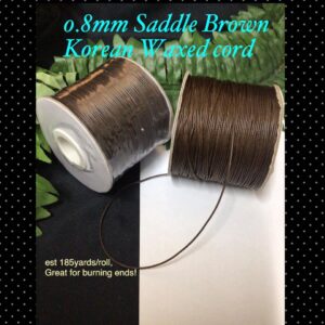 0.8mm Dark Saddle Brown Korean Waxed Cord (est 20ft)