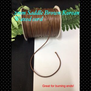 2mm Saddle Brown Korean Waxed cord (est 90yards)