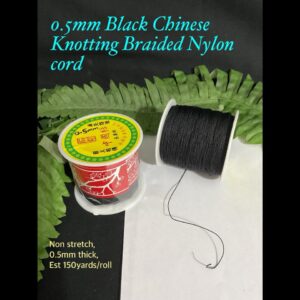 0.5mm Black Chinese Knotting Braided Nylon Cord (est 150yards)